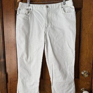 dressbarn White 5-Pocket Capri Jeans Size 14
